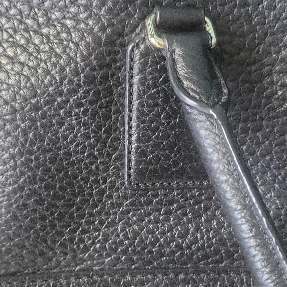 Kate Spade Black Pebbled Leather Southport Avenue Oden Tote Handbag Bag